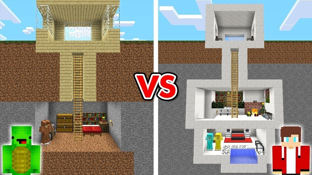 ไมน์คราฟต์ มือใหม่ VS  มือโปร เเข่งกันสร้างฐานทัพลับสมัยใหม่
