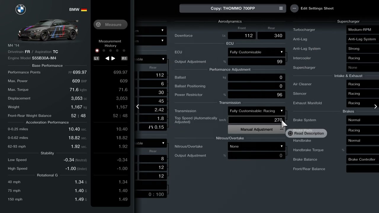 Gran Turismo 7 M4 '14 700PP Tune / Setup (Update 1.54)