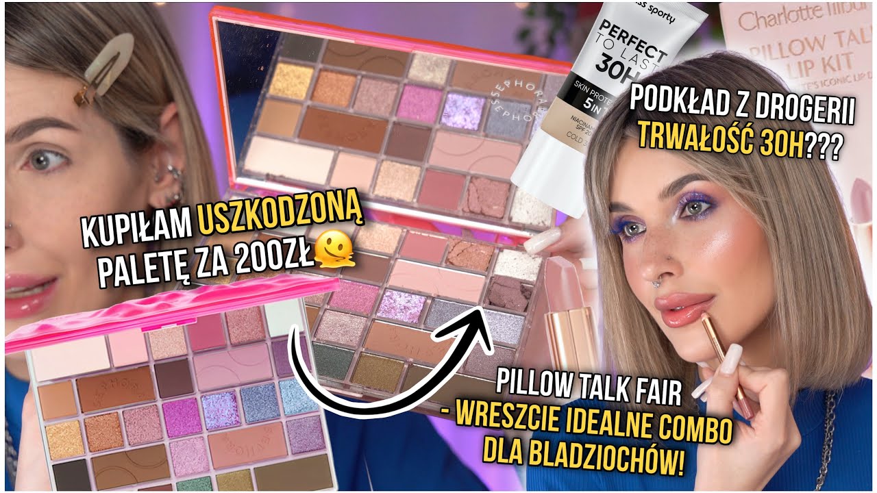 Świąteczna paleta Sephora, podkład z drogerii o trwałości 30h i idealne combo z Charlotte Tilbury🫠