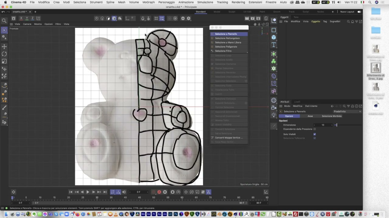 CINEMA 4D 0059 : la tecnica di modellazione a tela di ragno.