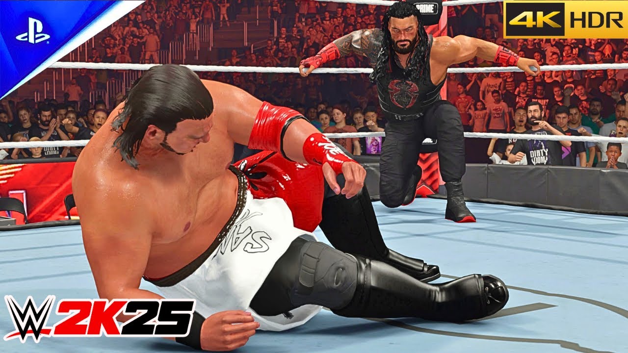 WWE 2K25 - Roman Reigns vs. Samoa Joe | Intercontinental Title Match: Raw | PS5&trade; Pro [4K HDR]