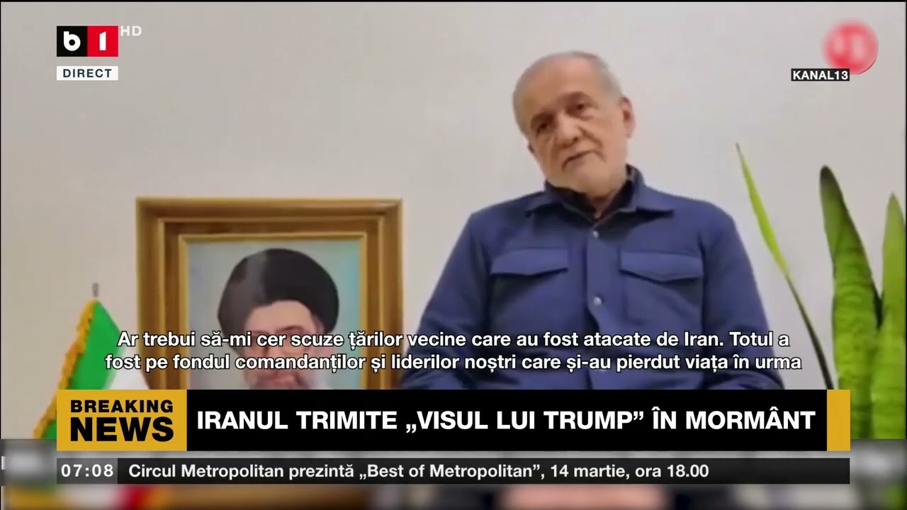 PREȘEDINTELE IRANULUI ÎL ATACĂ DUR PE TRUMP_Știri B1TV_8 mar. 2026