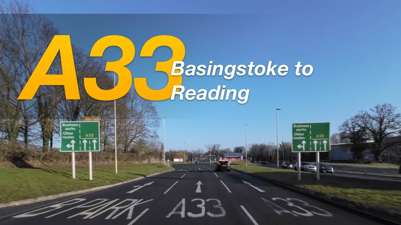 4K | Frosty Morning Drive on the A33 | Basingstoke to Reading