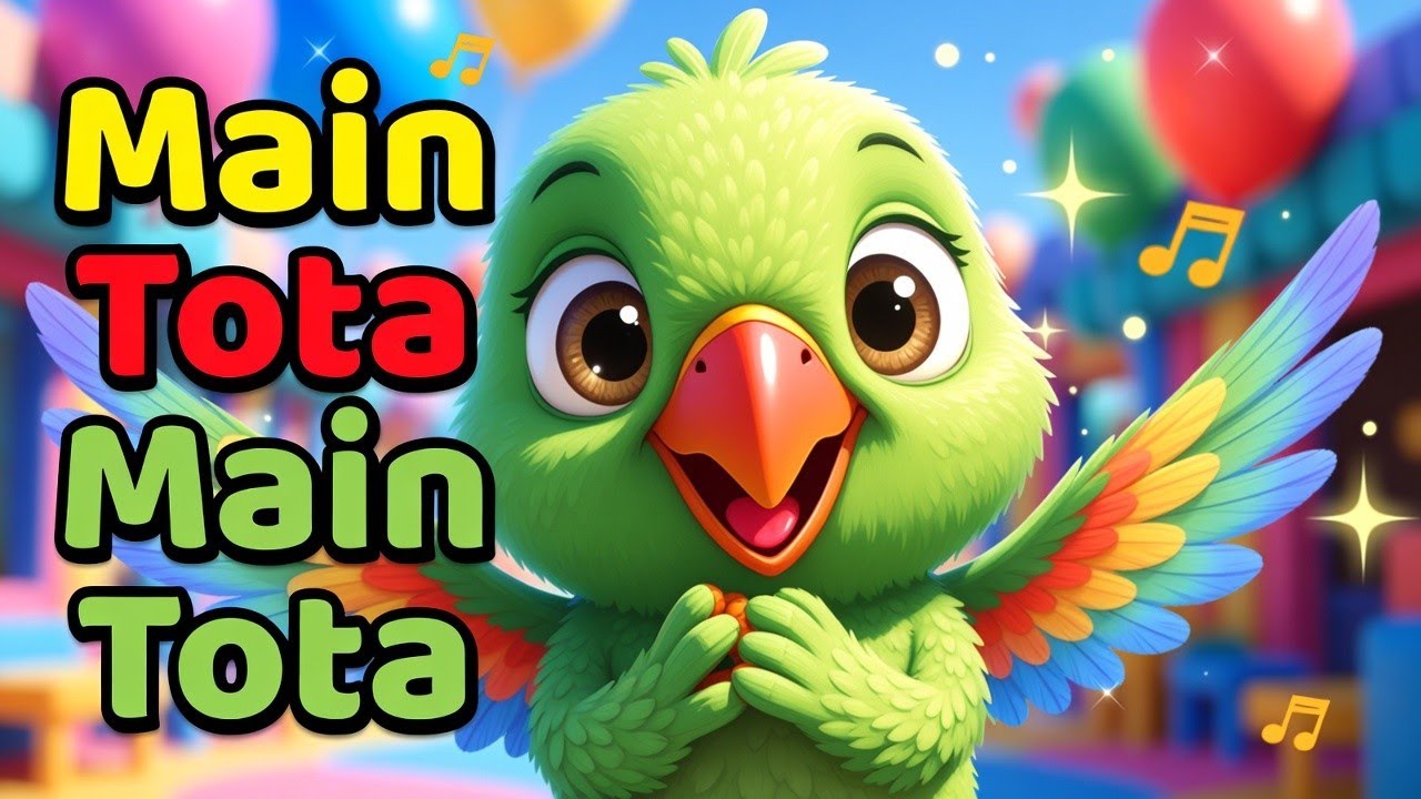  Main Tota Main Tota  | Funny Green Parrot Song | Kids Rhymes | #nurseryrhymes #cartoon #cute #baby 