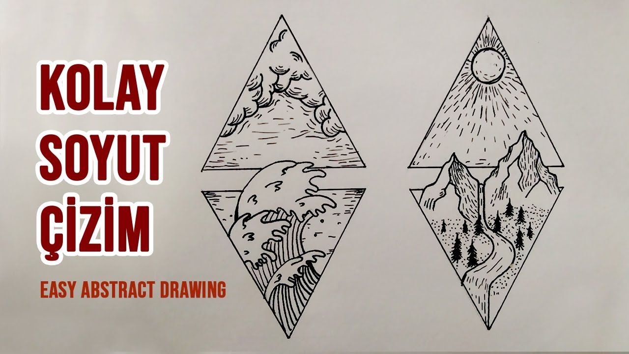 KOLAY SOYUT ÇİZİM ! (EASY ABSTRACT DRAWING !) Soyut Manzara Çizimi