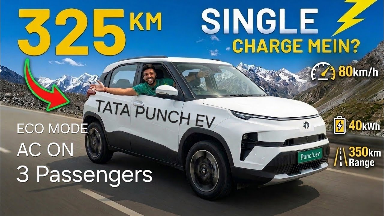 Tata Punch EV 40kWh Range Test AC with 80 Speed 🔥🔥🚀 @tata.evofficial  #tatapunchev 