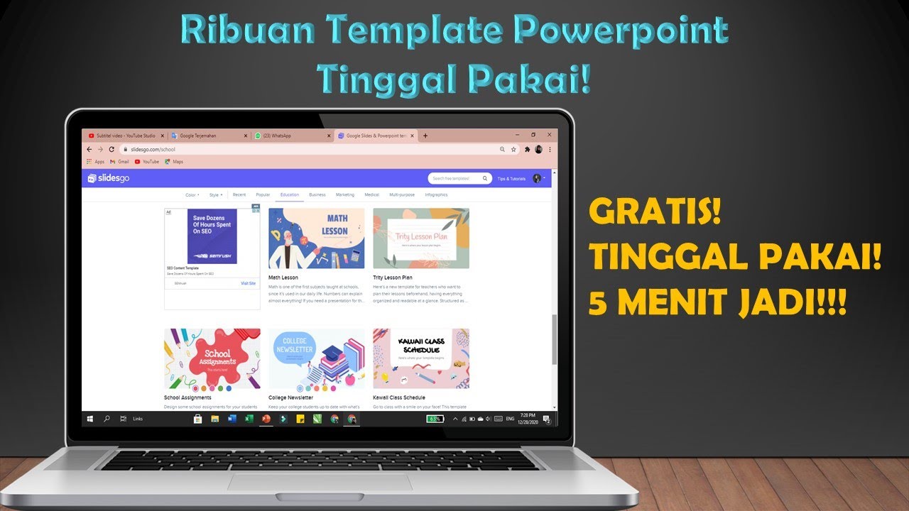 GUDANGNYA TEMPLATE POWERPOINT GRATIS TINGGAL PAKAI! POWERPOINT AESTHETIC UNTUK PEMULA