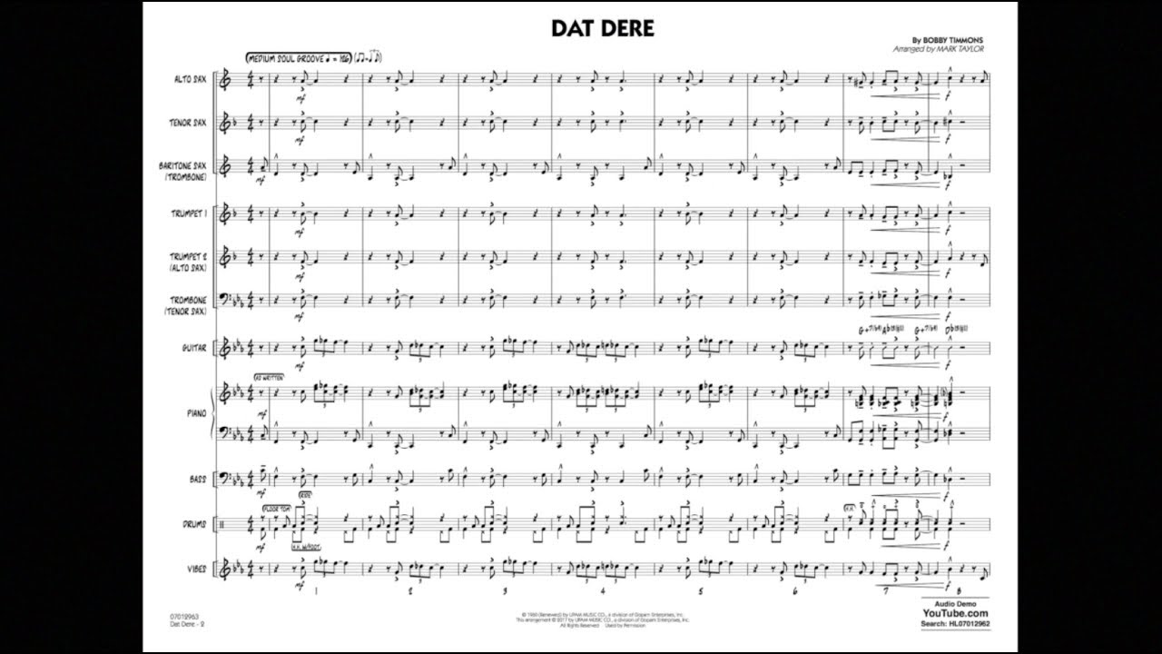Dat Dere by Bobby Timmons/arr. Mark Taylor