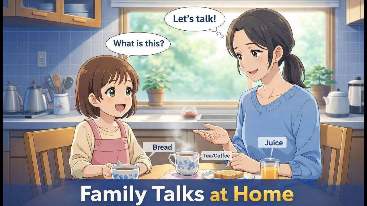 Family Talks at Home | Kitchen English Practice | English For Beginners Friendly (A1-A2)