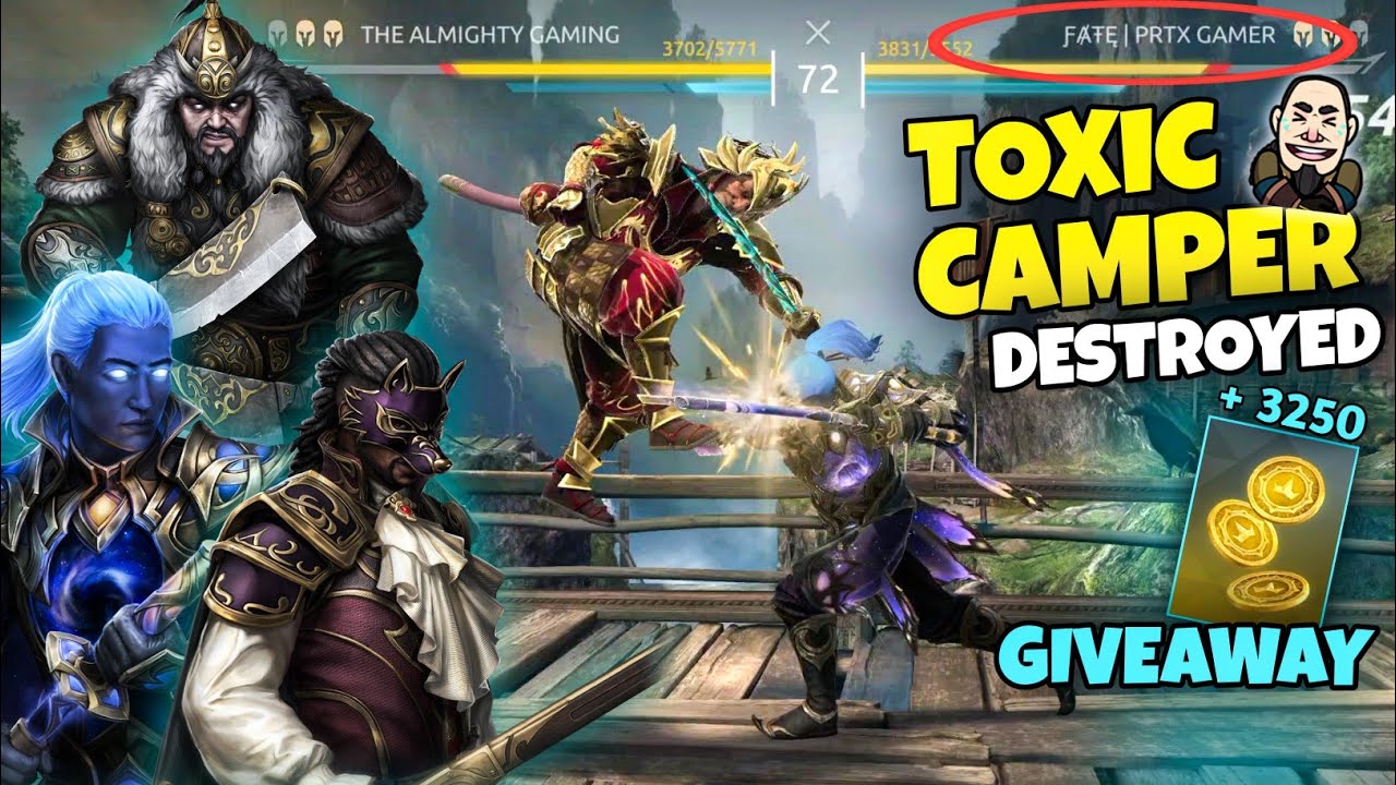 Giveaway! Toxic Camper & Spammer Player DESTROYED by Low Level Character 😂 | Shadow Fight 4 Arena
