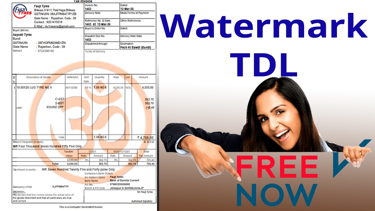 free watermark tdl for tally prime || tally prime free tdl from @Tally TDL Solution