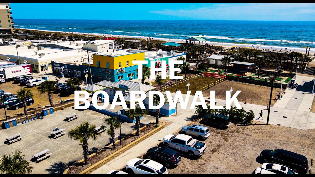 (4K) CAROLINA BEACH BOARDWALK | AERIAL SIGNATURE