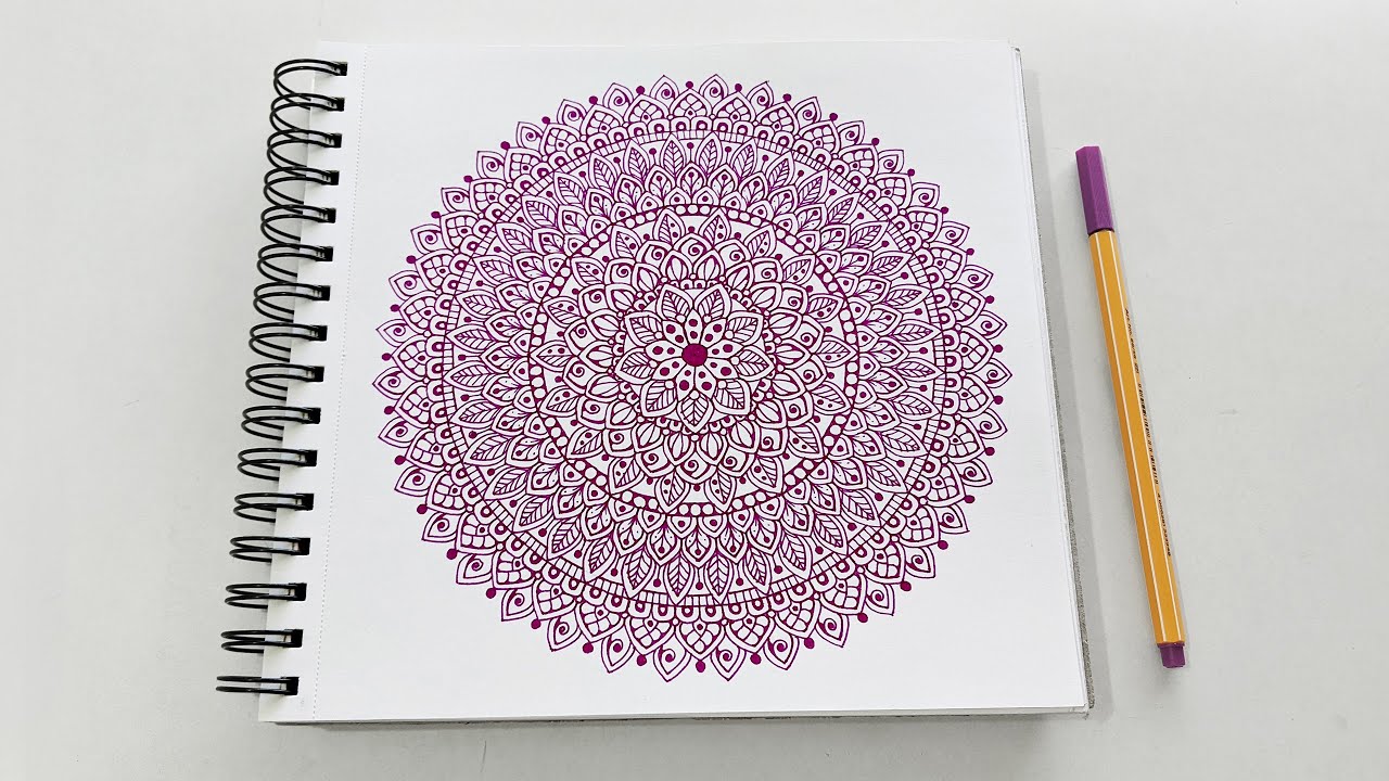 How to draw Mandala Art for beginners | Easy colorful Mandala | Doodle/Zentangle drawing
