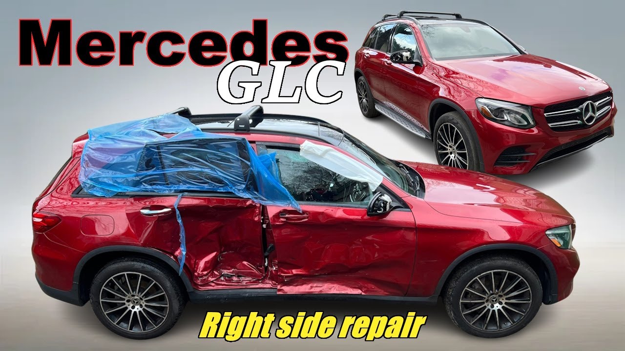 Mercedes GLC repair: Rebuilding a badly broken right side.