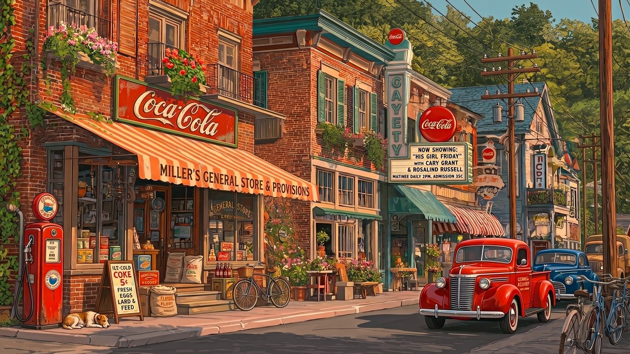 You're Back in a 1950s Small Town Summer | Vintage Oldies Playing in Another Room