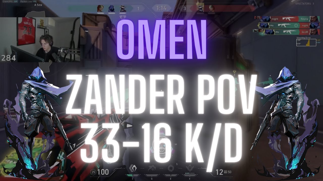 M80 Zander POV Omen on Sunset 33-16 K/D (VALORANT Pro POV)