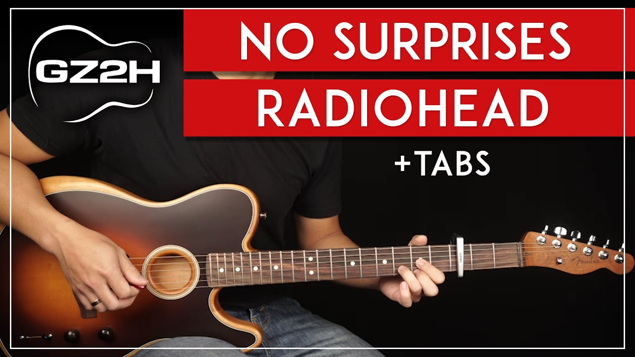 No Surprises Guitar Tutorial Radiohead Guitar Lesson |Riff +  Chords + TAB|