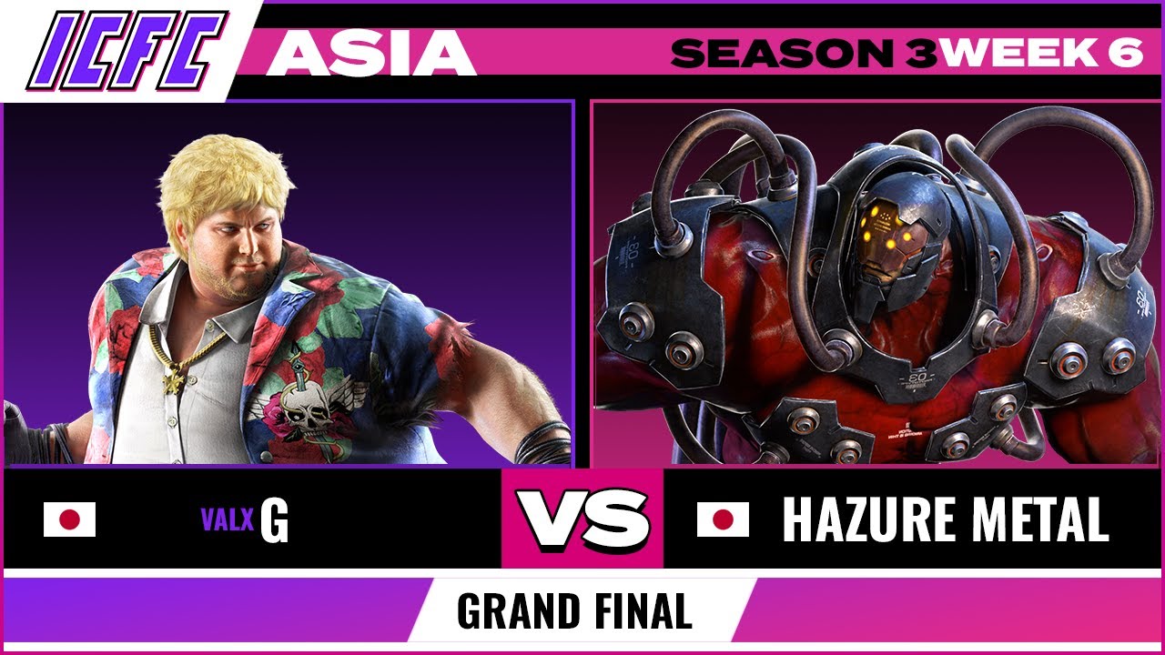 Grand Finals G (Bob/Zafina) vs Hazure Metal (Gigas): ICFC Tekken Asia Season 3 Week 6
