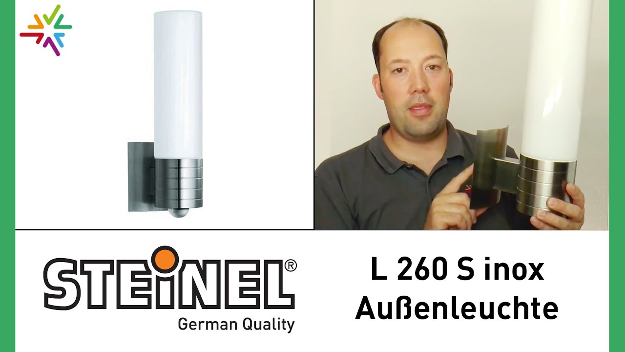 STEINEL L 260 S inox - Design Sensor Au&szlig;enleuchte [watt24-Video Nr. 110]