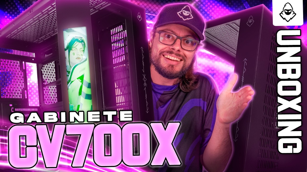 UNBOXING Gabinete Gamer Mancer CV700X, Mid-Tower, Com Tela LCD, Lateral de Vidro
