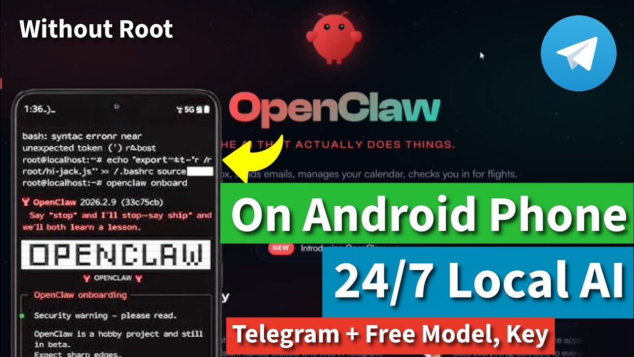 How to Install OpenClaw on Android Phone | Free  Model + Telegram | Local AI Lab | Clawdbot/Moltbot