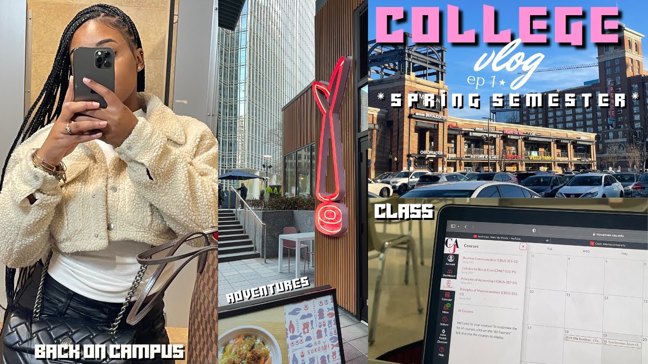 college vlog ☻ | first day of spring semester + waking up @ 5 am + sushi date & more