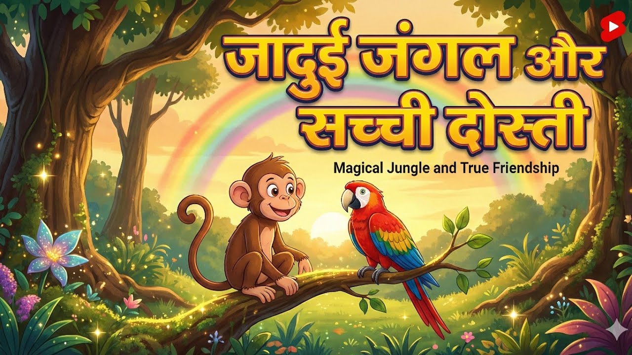 जादुई जंगल और सच्ची दोस्ती 🌈 | Kids Cartoon Story in Hindi