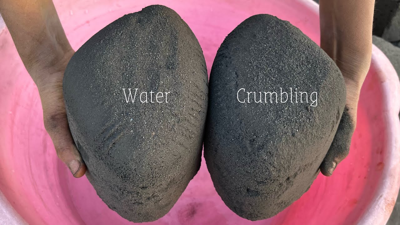 ASMR 🫡New Black Sand Huge shapes crumbling and dipping in water 💧 