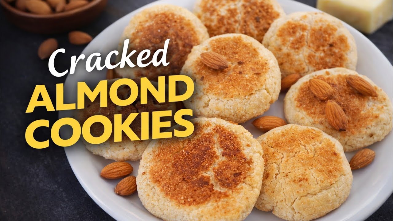 Soft & Cracked Almond Cookies | Easy Homemade Cookies