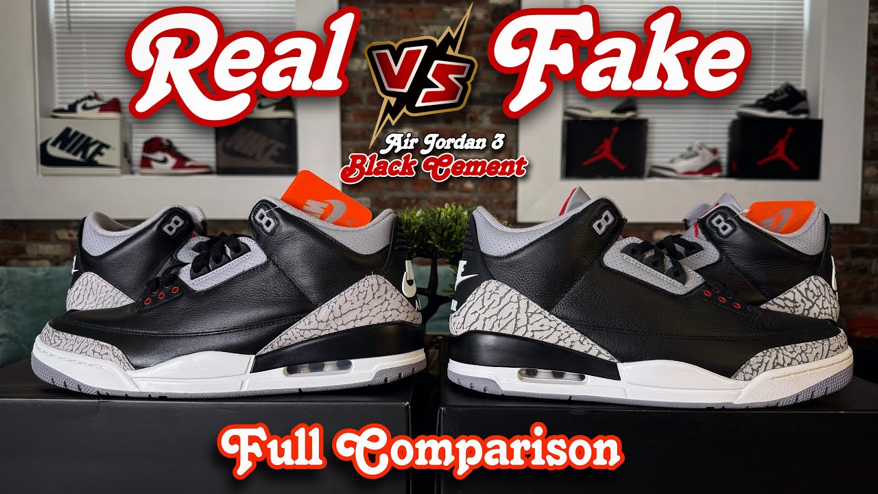 Jordan 3 Black Cement — настоящие против поддельных — полное сравнение