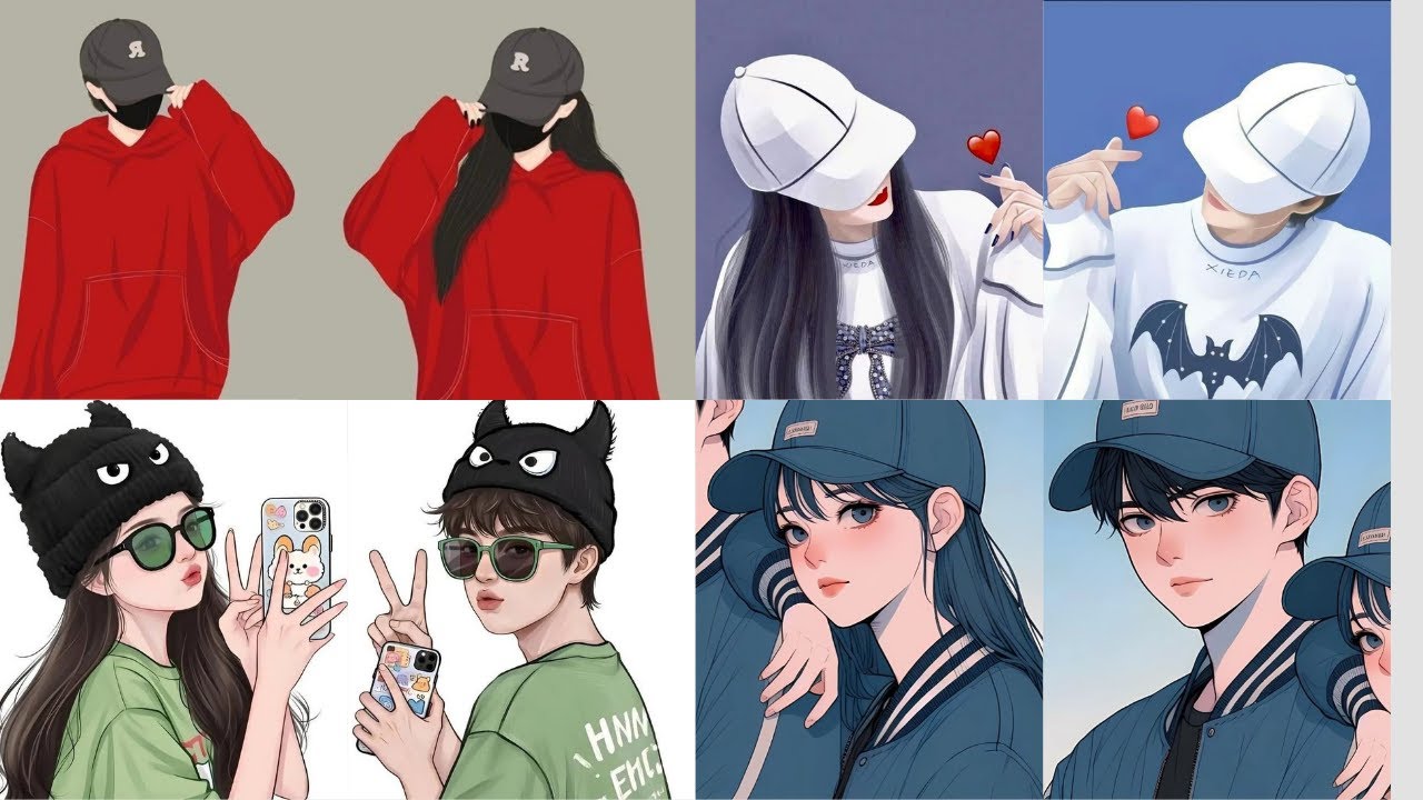 Couples Matching DP Photo |Half matching couple dp|Cartoon Couple dp/dpz/pics/photo/images/wallpaper
