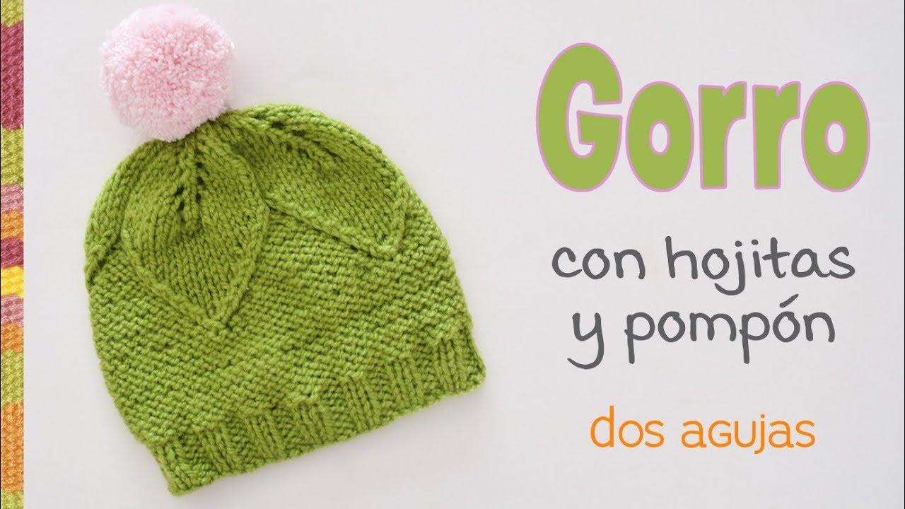 Gorro de hojitas tejido a dos agujas para bebés / Tejiendo Perú