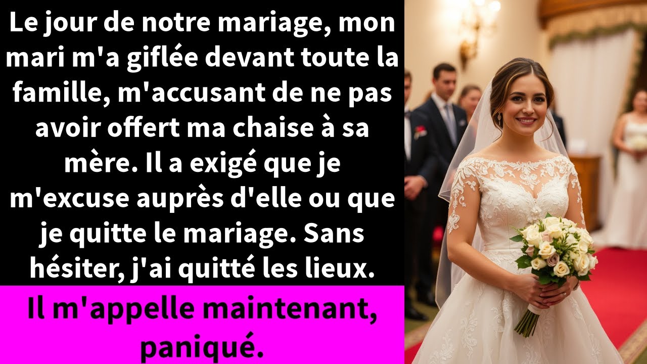 Le jour de notre mariage, mon mari m'a giflée devant toute la famille, m'accusant de ne pas avoir