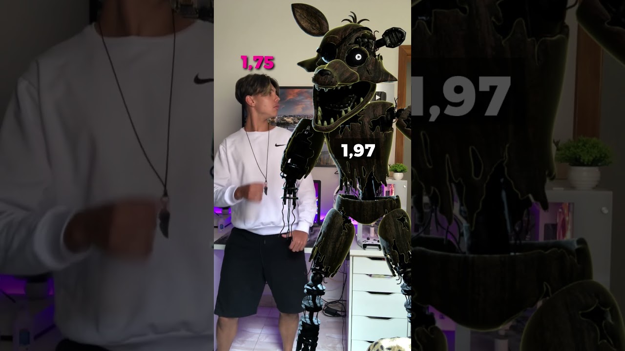 Minha ALTURA COMPARADO aos ANIMATRONICS de FNAF 3! #shorts