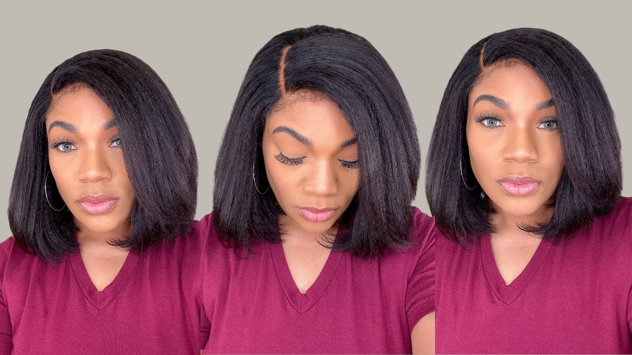 Natural Blowout | Kinky Straight Bob | Natural Edges | Beginner Lace Wig Tutorial | Luvme Hair