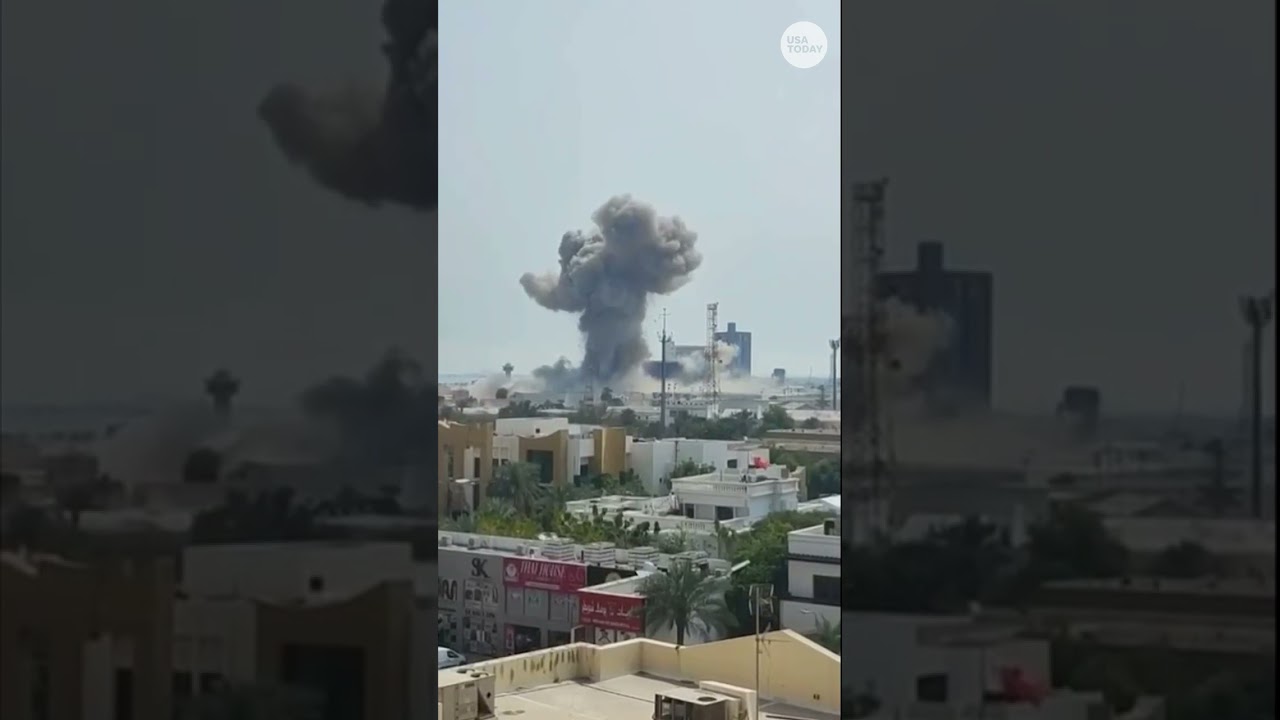 Iran missile strike on US Navy base in Bahrain captured on camera