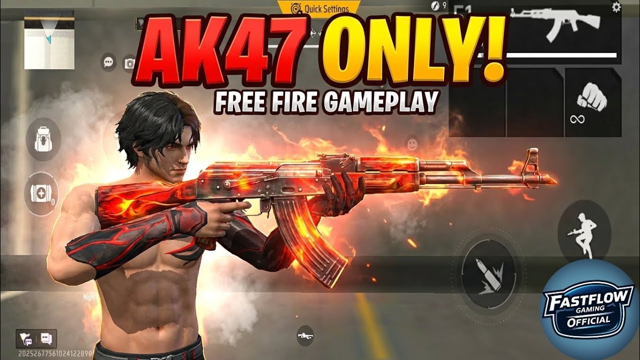 Only AK47 challenge in FreeFire|FreeFire battlegrounds|Fast Flow Gaming Official