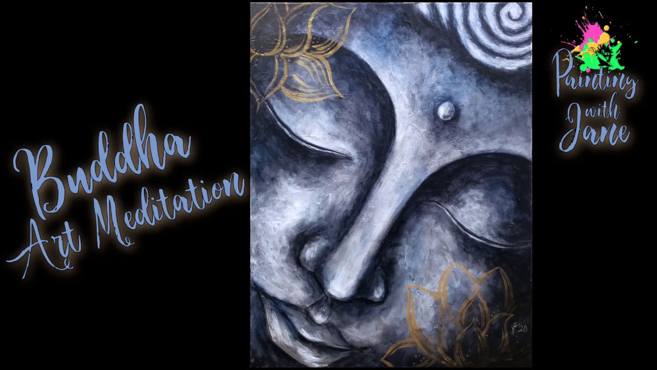 Buddha Lotus - Step-by-step Acrylic Meditation Painting on Canvas