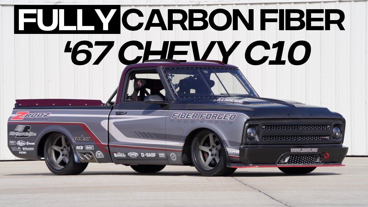 Гоночный грузовик Chevy C10 мощностью 850 л.с. из углеродного волокна с монококом и секвентальной...