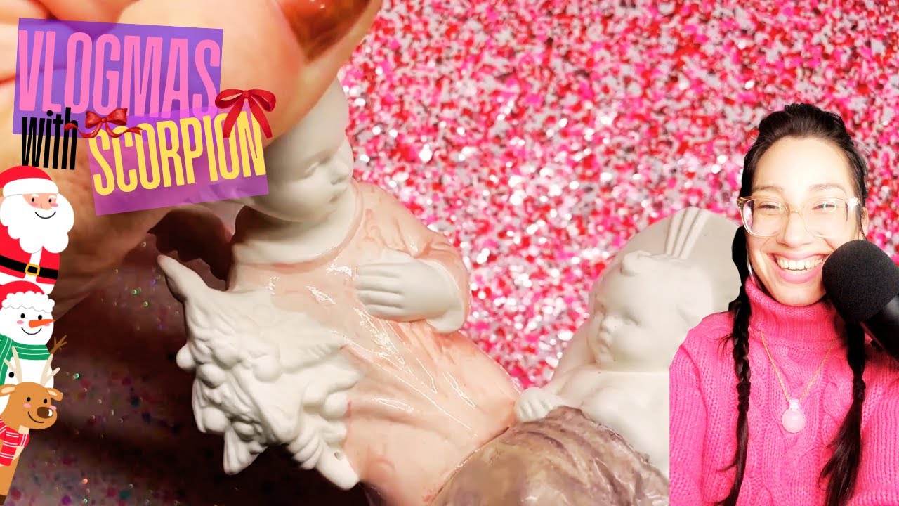 🎄 VLOGMAS 3 | Watch Me Work: Painting a Baby Jesus Angel Statue | Peaceful Nail Artist Vibes