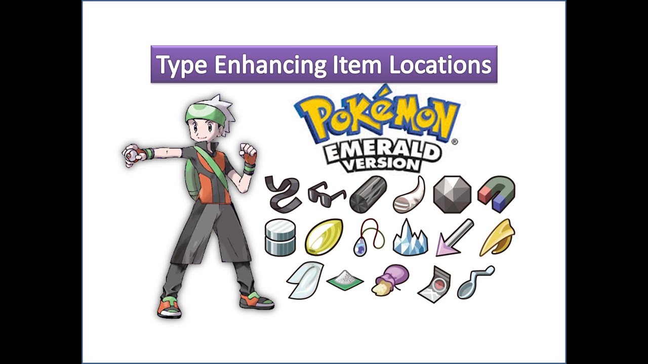 Pokemon Emerald - Type Enhancing Item Locations