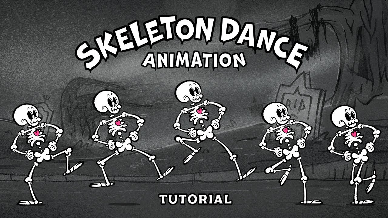 Procreate Animation｜Skeletons dance in the night!!｜Tutorial for Beginners