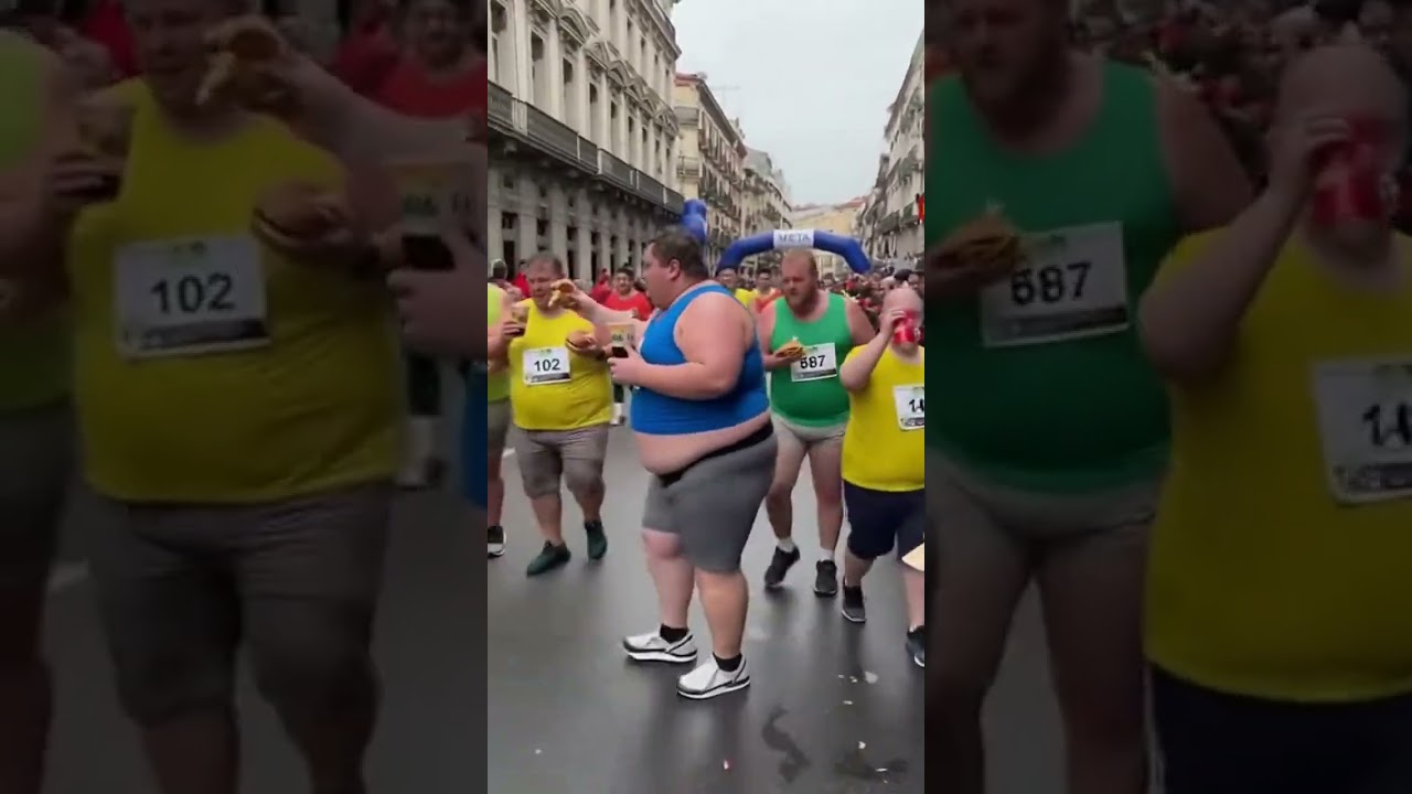 Marat&oacute;n de gordos en Madrid 🫨
