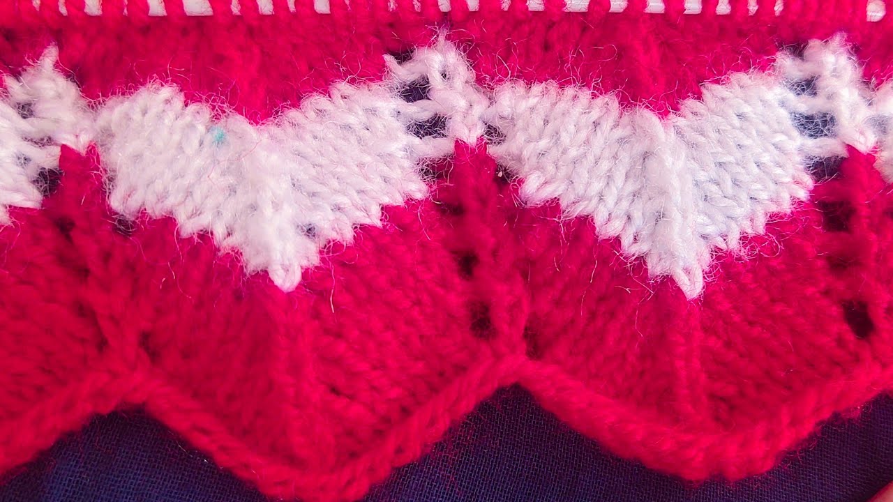 Unique double color knitting pattern for ladies cardigan/baby frock/girls top