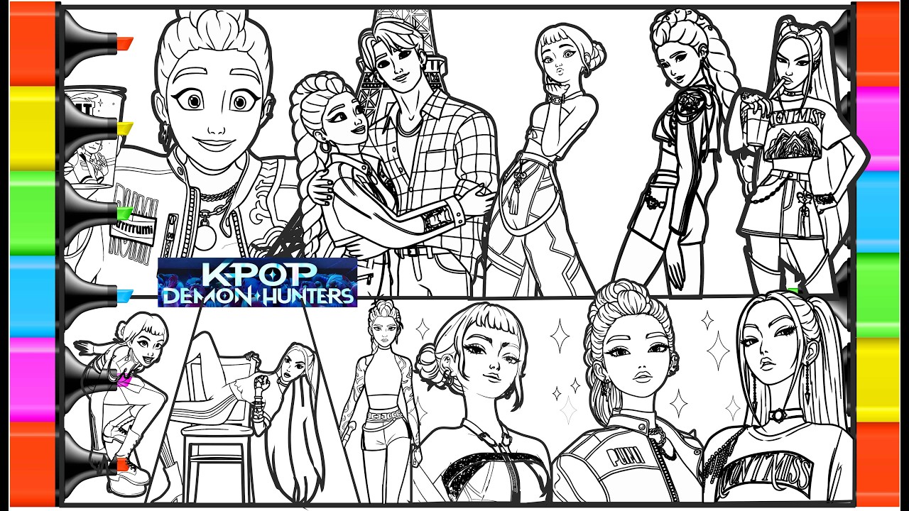 Song Clip KPop Demon Hunters / Satisfying Coloring KPop Demon Hunters /Rumi coloring page