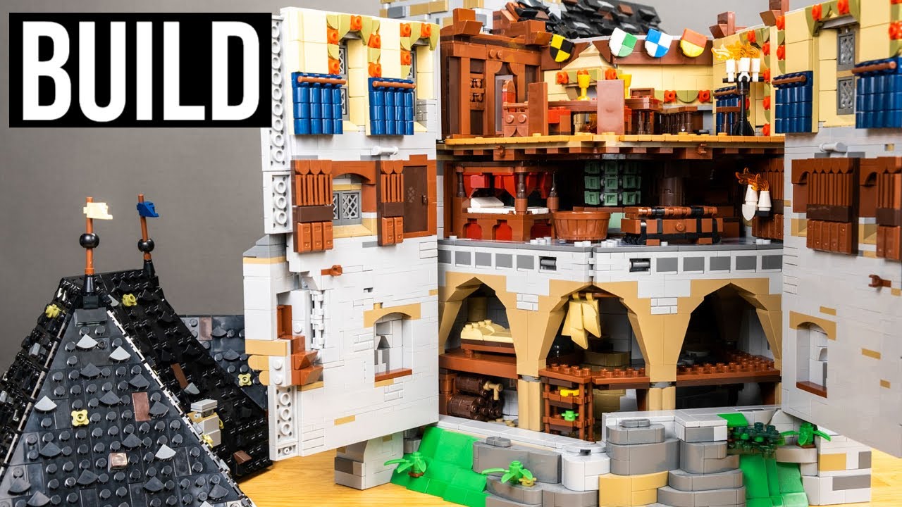 BlueBrixx Saalbau-Erweiterung für Burg Blaustein gebaut in 7 Minuten | Set 104953 SPEED BUILD