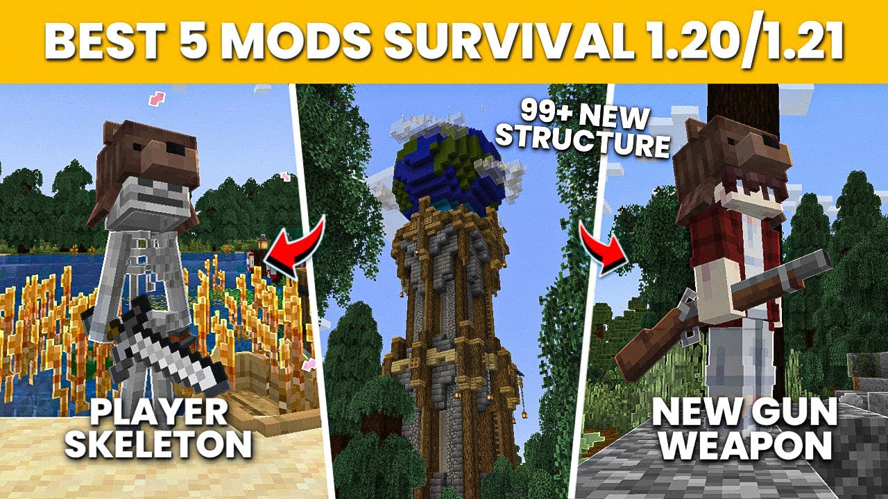 TOP 5 MODS MINECRAFT TERBAIK UNTUK SURVIVAL | 1.20/1.21