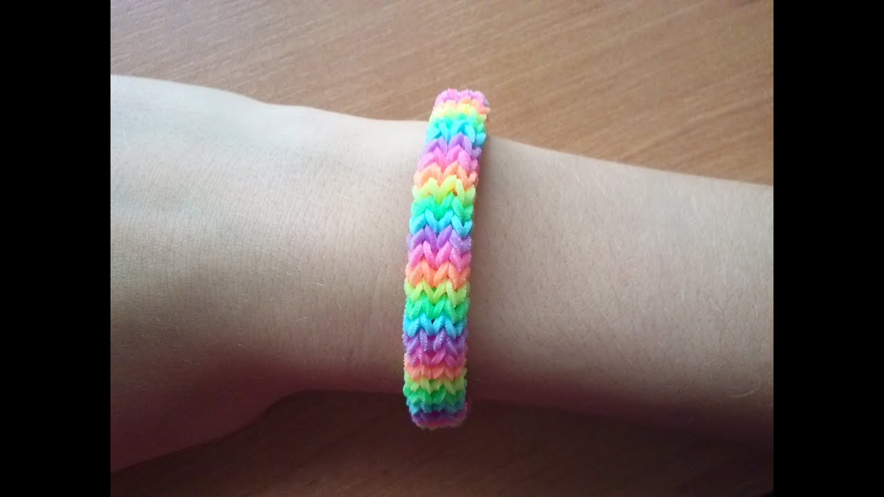 Bransoletka z gumek 'tęcza' - gumki loom