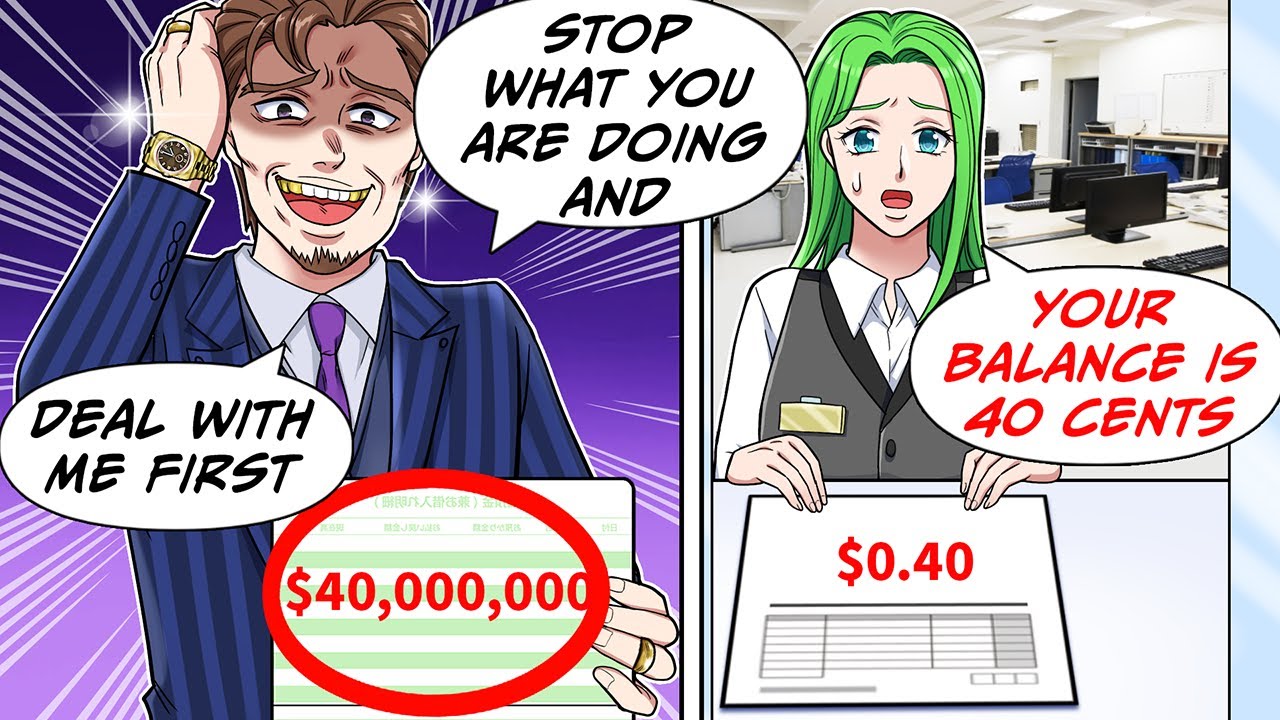 Arrogant millionaire tycoon makes a scene at a bank, but an unexpected turn of events exposes him