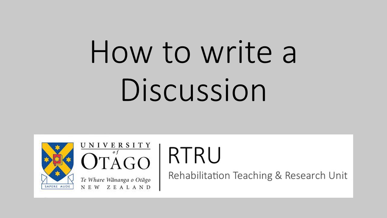 Writing a discussion for a research paper or thesis